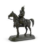ANTOINE-LOUIS BARYE (FRENCH, 1795-1875), AN EQUESTRIAN BRONZE 'GUERRIER DU CAUCASE'