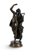 JEAN JACQUES PRADIER (1792-1852), A BRONZE FIGURE OF TERPSICHORE, 19TH CENTURY