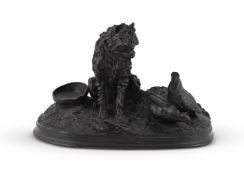 PIERRE-JULES MÊNE (1810-1879), AN ANIMALIER BRONZE 'CHIEN ET PIGEON'