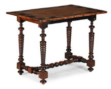 A SOUTH EUROPEAN WALNUT AND INLAID CENTRE OR SIDE TABLE, LATE 17TH CENTURY