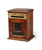A VICTORIAN MAHOGANY AND BRASS MOUNTED LETTER BOX, LATE 19TH CENTURY