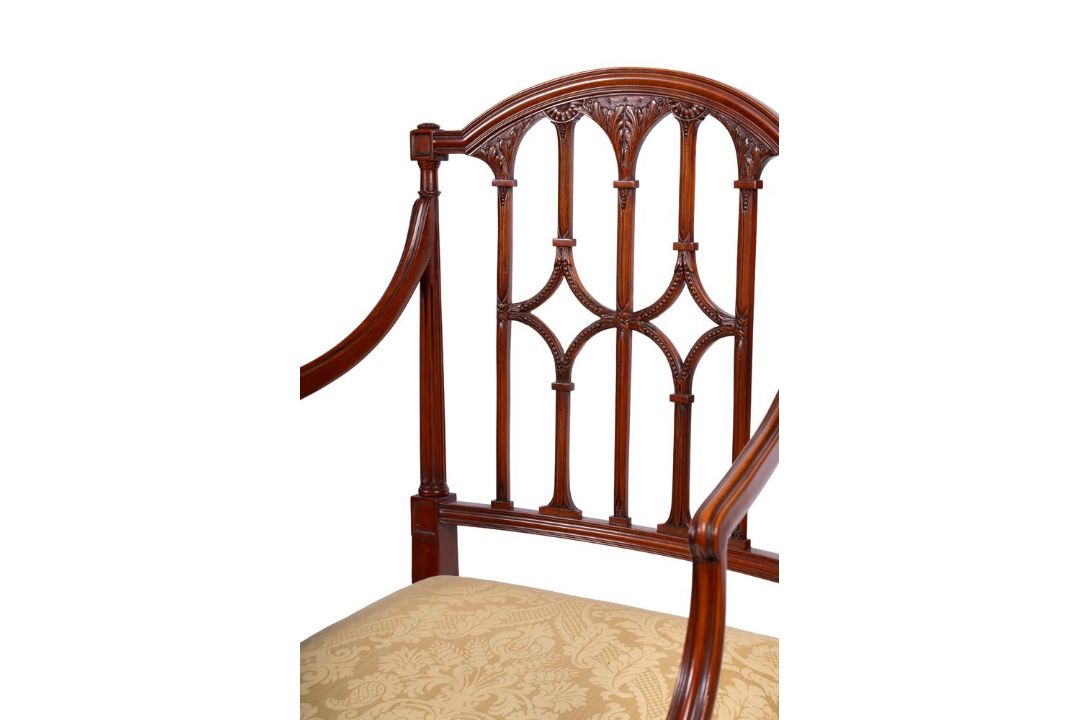 A PAIR OF EDWARDIAN CARVED SATINWOOD OPEN ARMCHAIRS, IN GEORGE III STYLE, CIRCA 1900 - Image 3 of 3