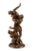 AFTER GIAMBOLOGNA, A LARGE BRONZE FIGURAL GROUP 'ABDUCTION OF THE SABINE', LATE 19TH CENTURY