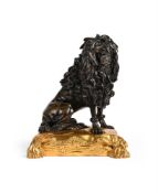 AFTER A MODEL BY PHILIPPE CAFFIERI, A BRONZE AND ORMOLU MODEL OF A POODLE, LATE 19TH CENTURY