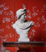 A LARGE PLASTER BUST OF APOLLO, 20TH CENTURY