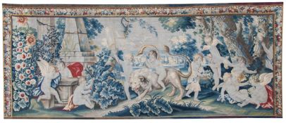 A SOHO BACCHANALIAN TAPESTRY ATTRIBUTED TO JOHN VANDERBANK, EARLY 18TH CENTURY