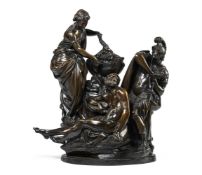AFTER A MODEL ATTRIBUTED TO LOUIS-SIMON BOIZOT, A BRONZE FIGURAL GROUP 'MEDEA REJUVENATING AESON'