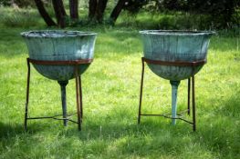 A LARGE PAIR OF COPPER PLANTERS, LATE 19TH CENTURY AND LATER