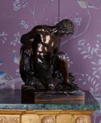 AFTER PIERRE JULIEN (1731-1804), A BRONZE FIGURE OF A GLADIATOR, MID 19TH CENTURY