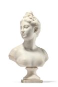 A CARRARA MARBLE BUST OF DIANA, 19TH CENTURY