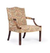 A GEORGE III 'RED WALNUT' ARMCHAIR, CIRCA 1760