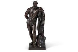 AFTER THE ANTIQUE, A LARGE BRONZE FIGURE OF THE FARNESE HERCULES, 19TH CENTURY