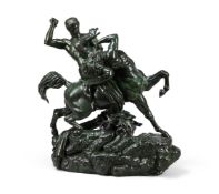 ANTOINE-LOUIS BARYE (FRENCH, 1795-1875), A LARGE MYTHOLOGICAL GROUP 'THESEUS AND THE CENTAUR'