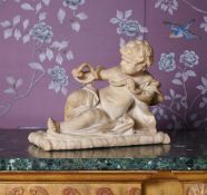 AFTER ALESSANDRO ALGARDI (1598-1654), MARBLE GROUP ‘THE INFANT HERCULES’, ITALIAN, 18TH CENTURY