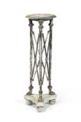 A REGENCY CREAM PAINTED AND BRASS MOUNTED TORCHERE STAND, CIRCA 1815