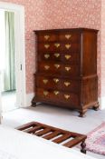 A GEORGE III MAHOGANY CHEST ON CHEST, POSSIBLY NORTH OF ENGLAND, CIRCA 1770