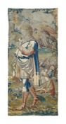 A LARGE TAPESTRY FRAGMENT DEPICTING AN ANGEL, 17TH CENTURY