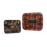 A VICTORIAN CHINOISERIE PAPIER MACHE TRAY, CIRCA 1860