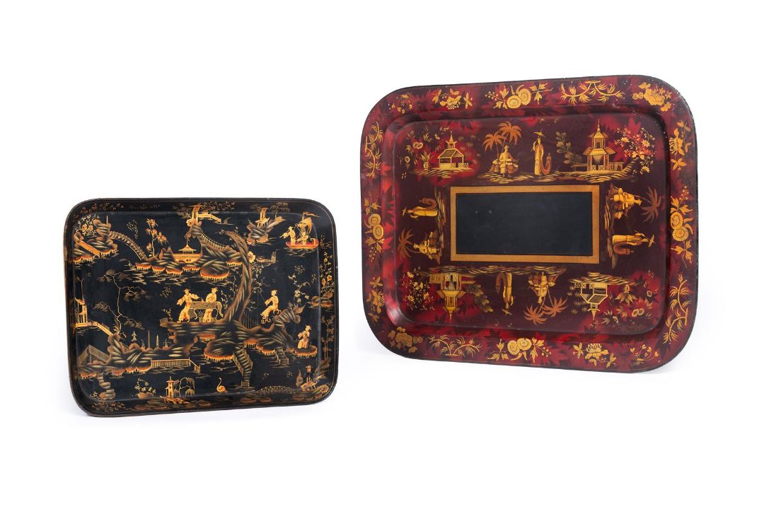 A VICTORIAN CHINOISERIE PAPIER MACHE TRAY, CIRCA 1860 - Image 1 of 3