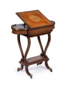 A REGENCY MAHOGANY AND GILT BRASS MOUNTED WORK AND GAMES TABLE, CIRCA 1820