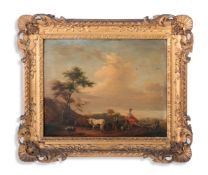 DUTCH SCHOOL (LATE 18TH CENTURY), TWO TRAVELLERS IN A LANDSCAPE