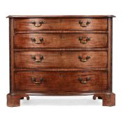 A GEORGE III MAHOGANY AND CROSSBANDED SERPENTINE DRESSING COMMODE, CIRCA 1760