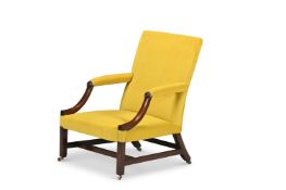 A GEORGE III MAHOGANY GAINSBOROUGH ARMCHAIR, LATE 18TH CENTURY