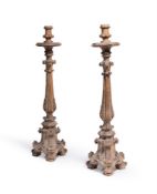 A PAIR OF FRENCH BAROQUE ALTAR CANDLE STANDS, CIRCA 1760