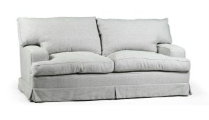 A PIERRE FREY BLUE UPHOLSTERED SOFA, OF RECENT MANUFACTURE
