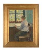 CHARLES M. LESAAR (BELGIAN 1884-1941), PORTRAIT OF A BOY READING