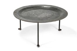 AN EASTERN METAL CHARGER, IN PERSIAN STYLE, 20TH CENTURY