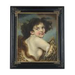 FOLLOWER OF JEAN BAPTISTE GREUZE, GIRL WITH A LEOPARD'S SKIN
