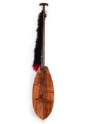Y A KOYA AND WENGE WOOD STEERING PADDLE, EVAN KEOLA SEQUEIRA, 20TH CENTURY