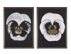 NATURAL CURIOSITIES, AMERICAN BASED DESIGN HOUSE, PANSIES, A PAIR