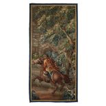 A FRENCH EQUESTRIAN TAPESTRY PANEL, 18TH CENTURY