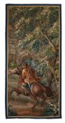 A FRENCH EQUESTRIAN TAPESTRY PANEL, 18TH CENTURY