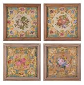 ENGLISH SCHOOL (19TH CENTURY), STUDIES OF FRUIT AND FLOWERS, POSSIBLY AFTER 'ROCOCO REVIVAL' DESIGNS