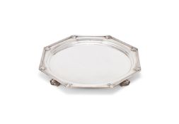 A SILVER OCTAGONAL SALVER
