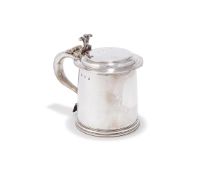 A WILLIAM AND MARY SILVER TANKARD