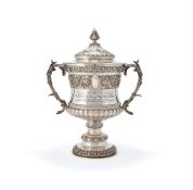AN EDWARDIAN SILVER CUP AND COVER