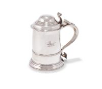 A GEORGE II SILVER TANKARD