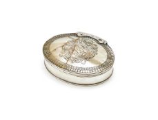 Y A QUEEN ANNE SILVER AND MOTHER OF PEARL BOX