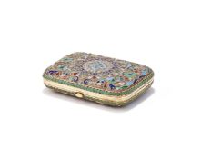 A RUSSIAN GILT AND CLOISONNE ENAMEL BOX