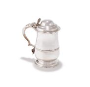 A GEORGE III SILVER BALUSTER TANKARD