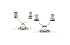 A PAIR OF SILVER TWIN BRANCH CANDELABRA