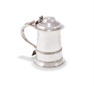 A GEORGE II SILVER TANKARD