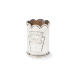 A SILVER KETCHUP BOTTLE HOLDER