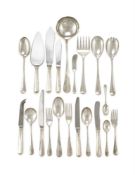 A SILVER HANOVERIAN PATTERN TABLE SERVICE