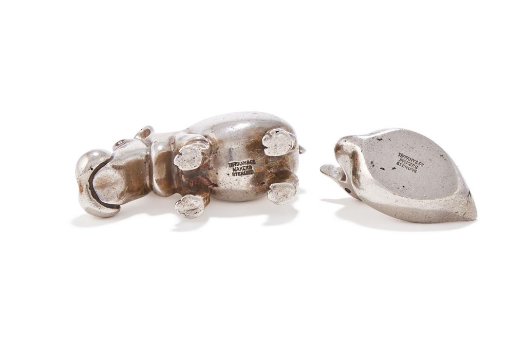 AN AMERICAN SILVER MODEL OF A HIPPO AND A DUCK - Image 3 of 3