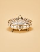 A CHARLES II SILVER OVAL SUGAR BOX